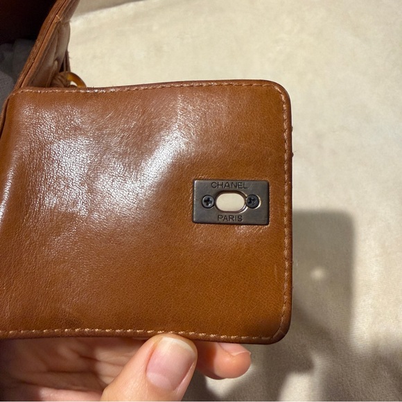 Vintage CHANEL Brown Lambskin Quilted Resin Chain Shoulder Bag 90s Rare Karl Era - Picture 11 of 16